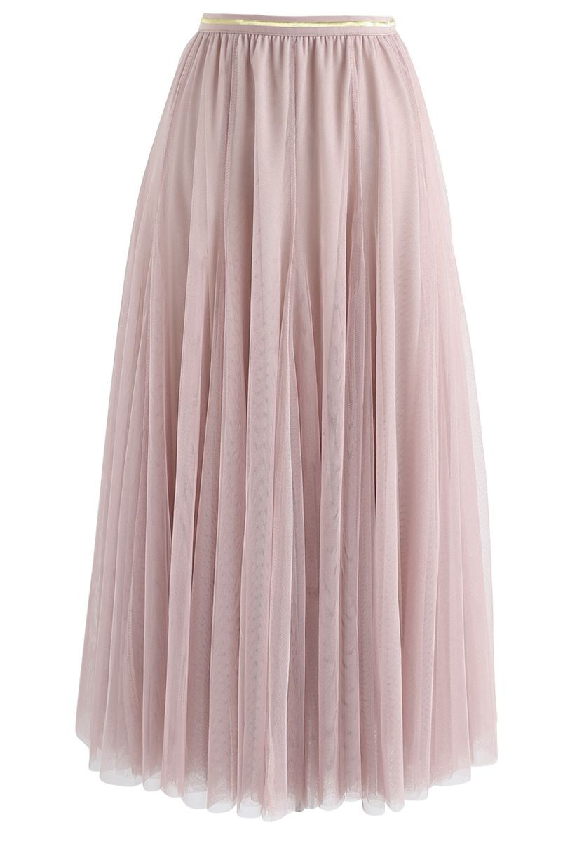 My Secret Garden Tulle Maxi Skirt in Pink | Chicwish