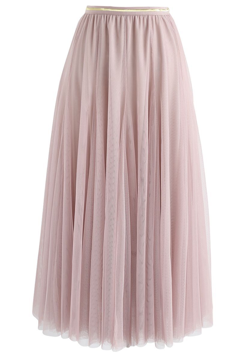 My Secret Garden Tulle Maxi Skirt in Pink | Chicwish