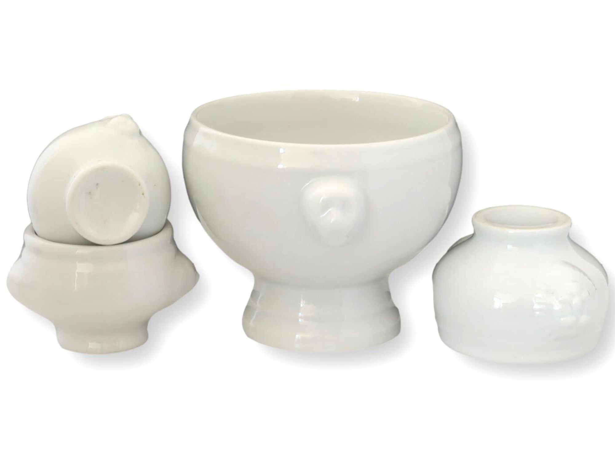 Porcelain Lion Head Small Prep Bowls - New England Mercantile - White | One Kings Lane