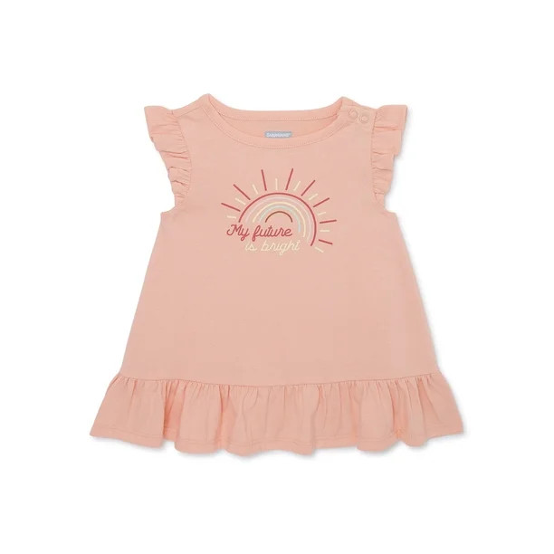 Garanimals Baby Girl Graphic Flutter Dress, Sizes 0-24 Months - Walmart.com | Walmart (US)