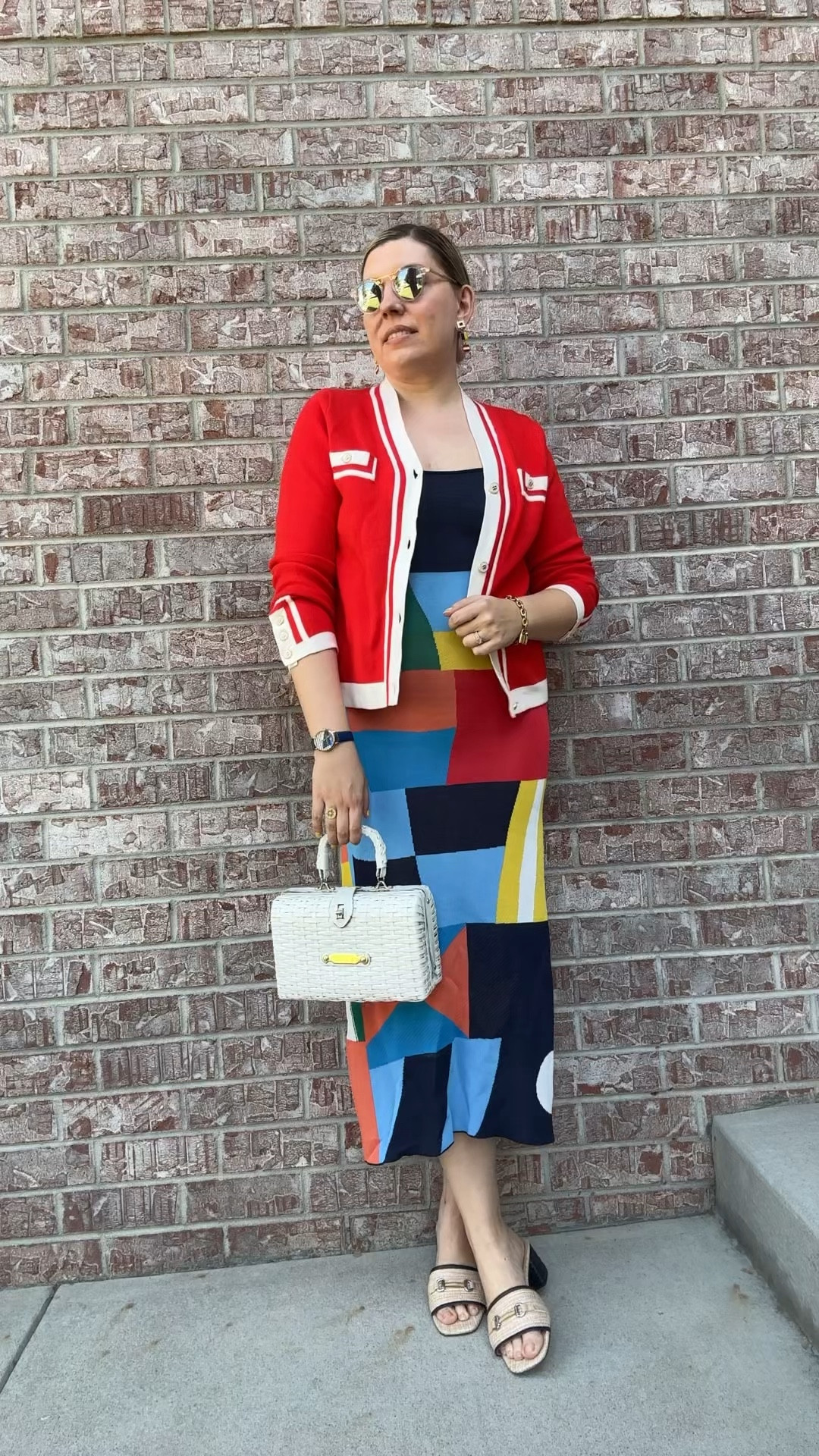 I rented this dress from Rent the Runway and have fallen in love. ⚓️ ❤️ 

Dress - Staud (rentable, linked)
Cardigan - Adrienne Vittadini (second hand options linked, some NWT)
Bag - Vintage (similar linked)
Earrings - Vintage
Sandals - Steve Madden Splendid Slide (similar linked)
Bracelet - Michael Kors (linked)
Watch - Kate Spade (similar linked)
Sunglasses - Krewe (linked)

#LTKShoeCrush #LTKSeasonal #LTKWatchNow