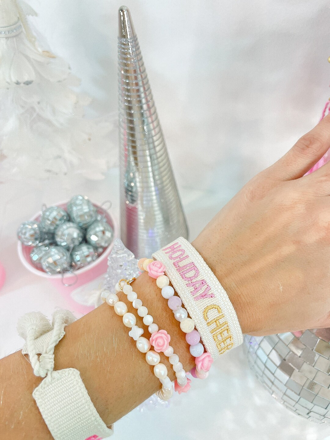 Christmas Holiday Tassel Bracelet / Christmas Bracelet Stack / - Etsy | Etsy (US)