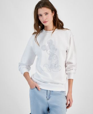 Freeze 24-7 Juniors' Rhinestone Mickey Mouse Crewneck Sweatshirt - Macy's | Macy's
