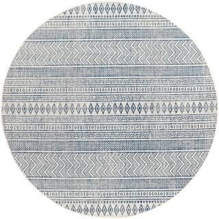 Artistic Weavers Merrigan Denim 7 ft. 10 in. Round Indoor/Outdoor Area Rug, Blue | The Home Depot