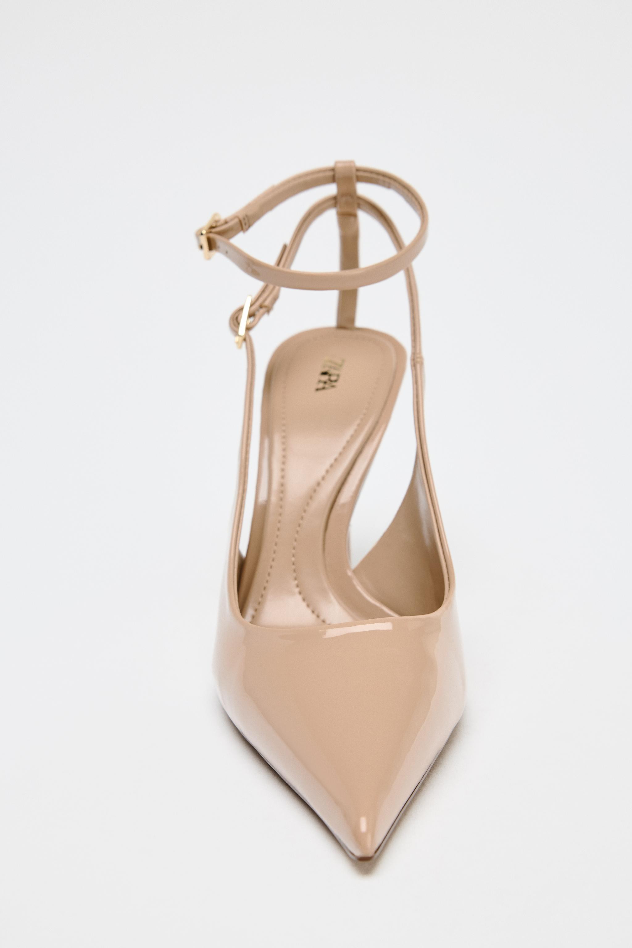 PATENT EFFECT SLINGBACK HIGH HEELS | Zara UK