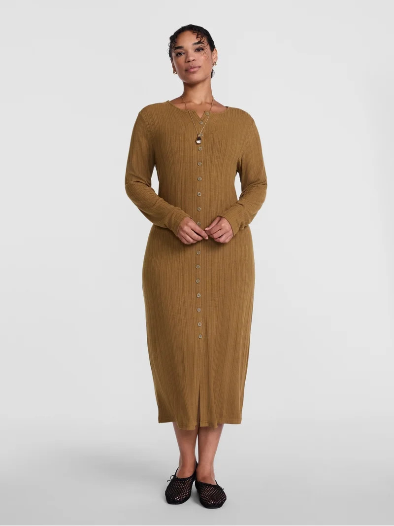 Scenario Women's Cardigan Midi Dress with Long Sleeves, Sizes XS-XXXL | Walmart (US)