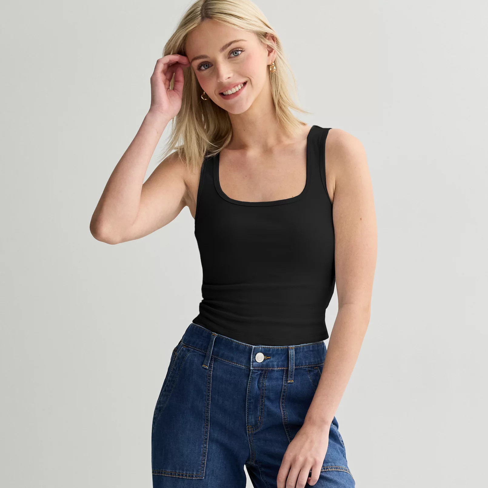 Juniors' SO® Square Neck Cropped Tank Top | Kohl's