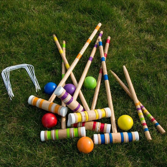 Hey! Play! Wooden Croquet Set with Carrying Case | Target