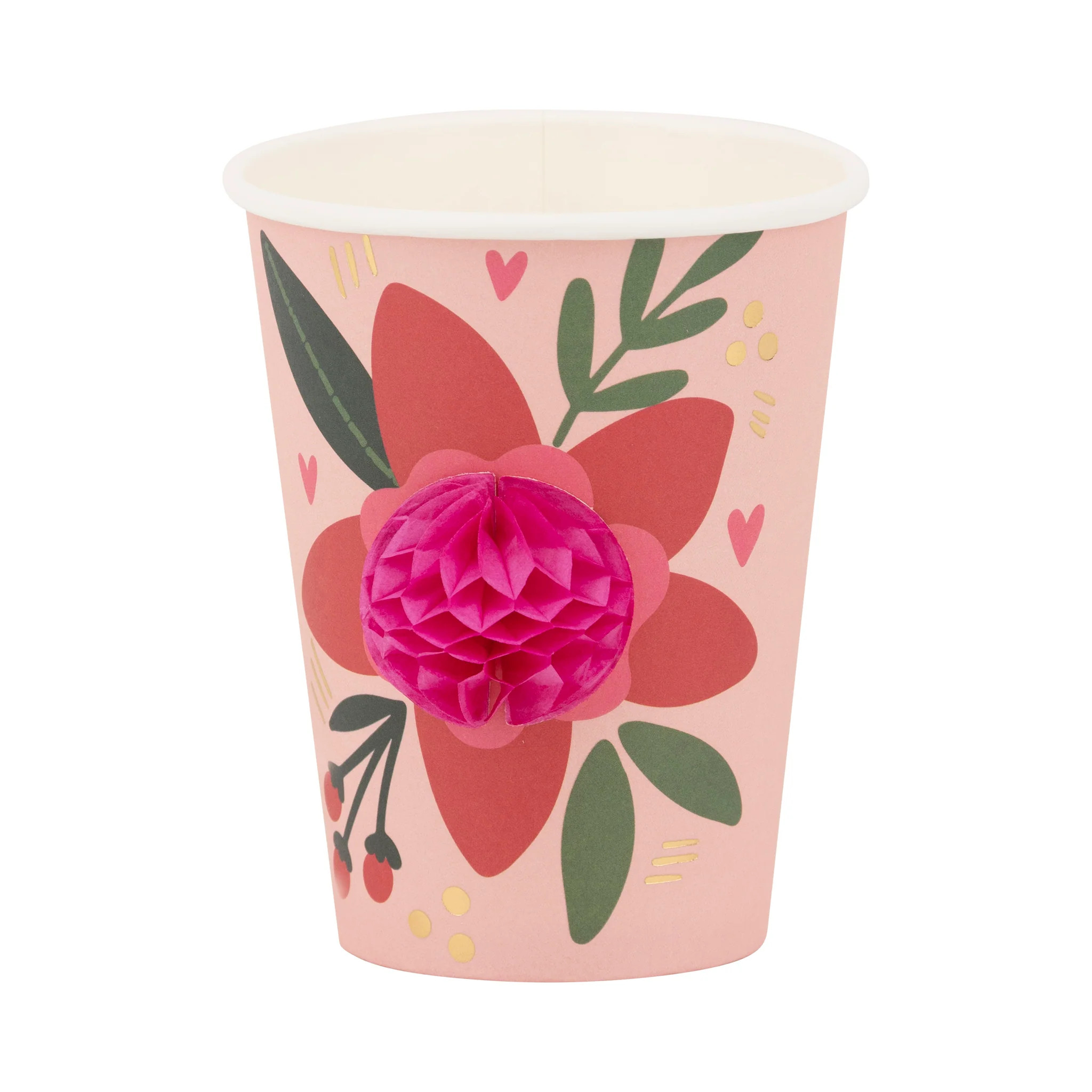 Floral Paper Cup with Honeycomb Center | My Mind's Eye