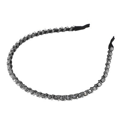 Unique Bargains Women's Rhinestone Hair Hoop Headband 0.24 Inch Wide 1 Pc Gray | Target