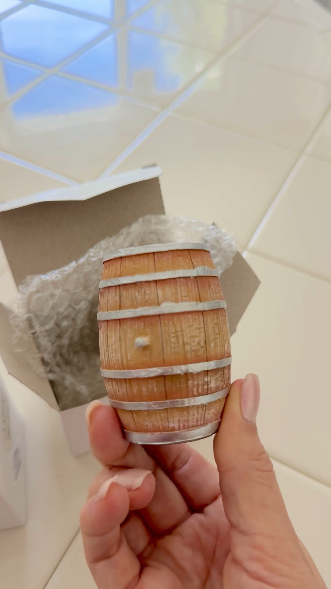 A tiny barrel filled with joy.