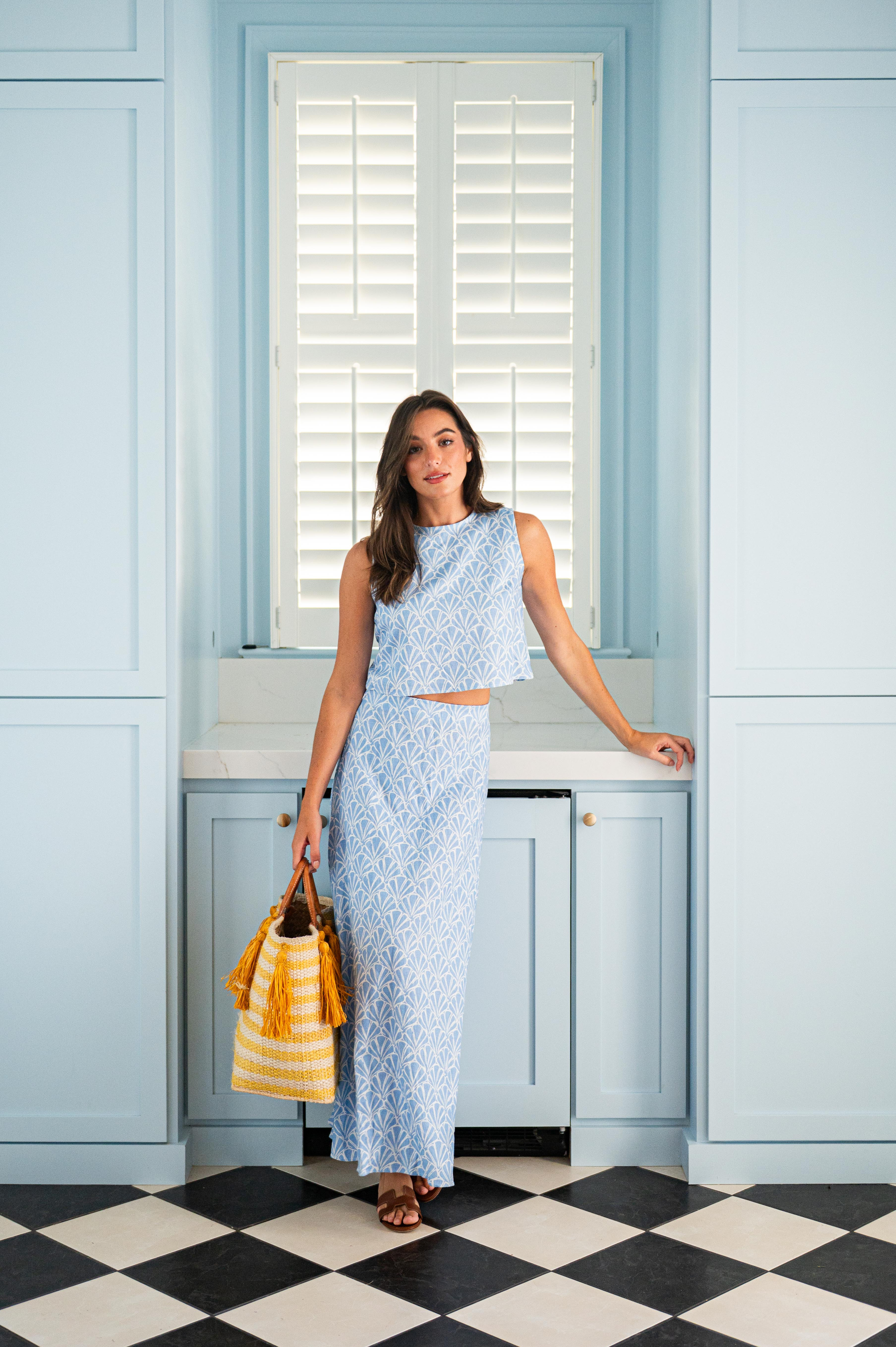 Seashell Print Maxi Skirt Set | Sail to Sable