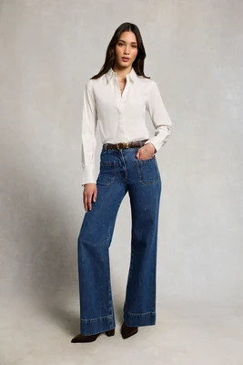 Tailored Flared Jean (Mid Denim) | Holland Cooper