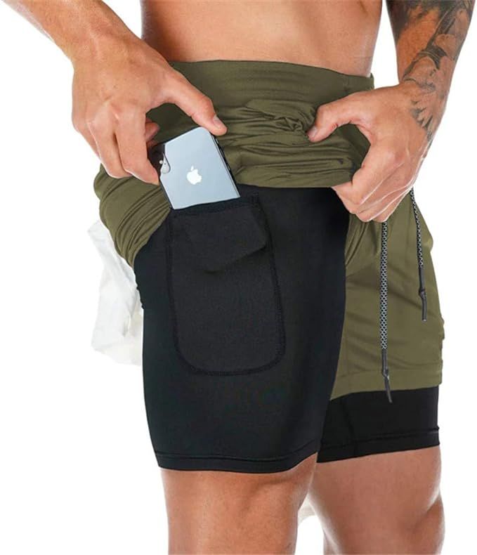 Surenow Mens Running Shorts，Workout Running Shorts for Men，2-in-1 Stealth Shorts，7-Inch Gym... | Amazon (US)