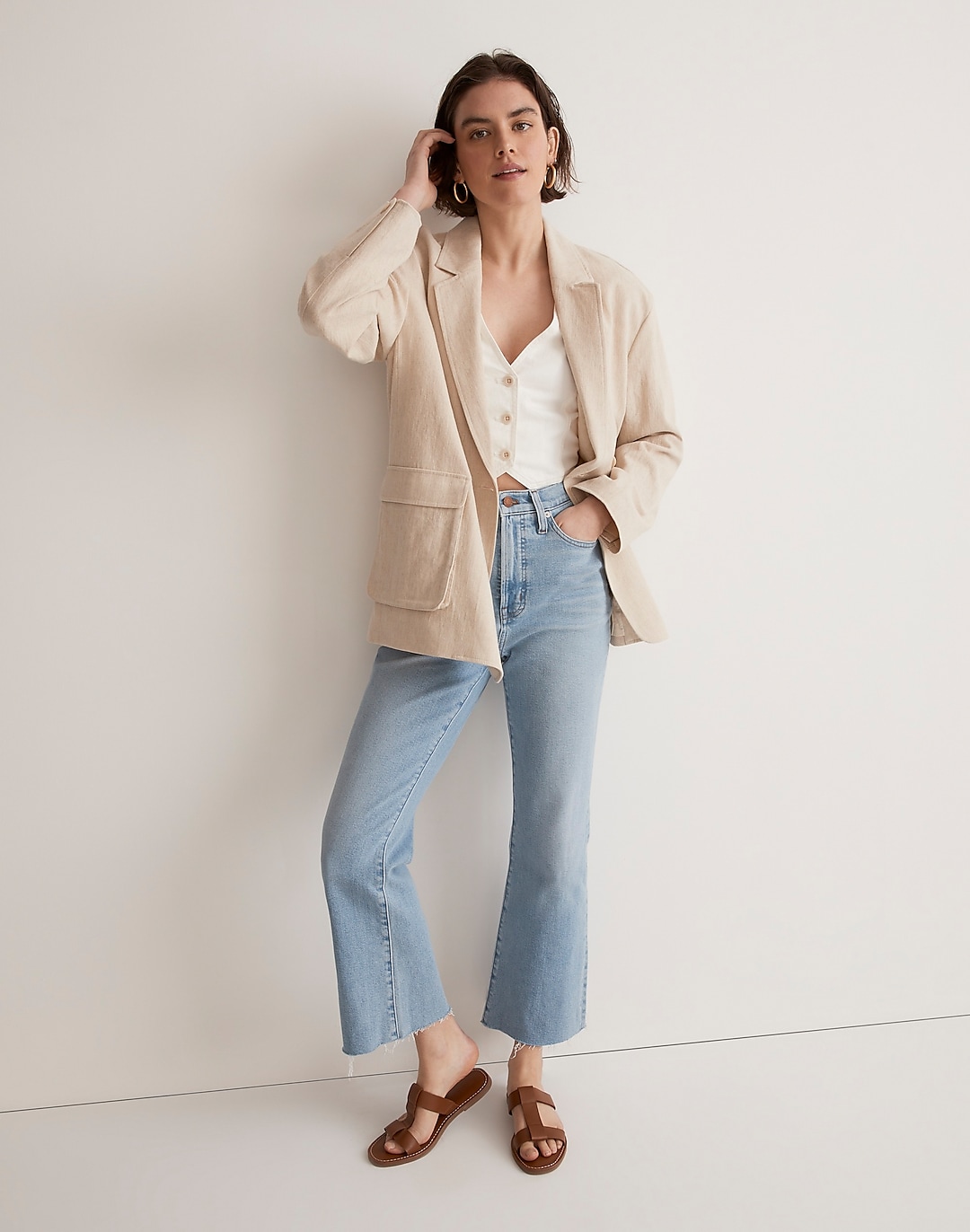 The Perfect Vintage Flare Crop Jean in Crester Wash: Raw-Hem Edition | Madewell