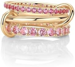 PAVOI 14K Gold Plated Interlocking Ring for Women - Chunky Connected Bands Interlock Stackable Ri... | Amazon (US)