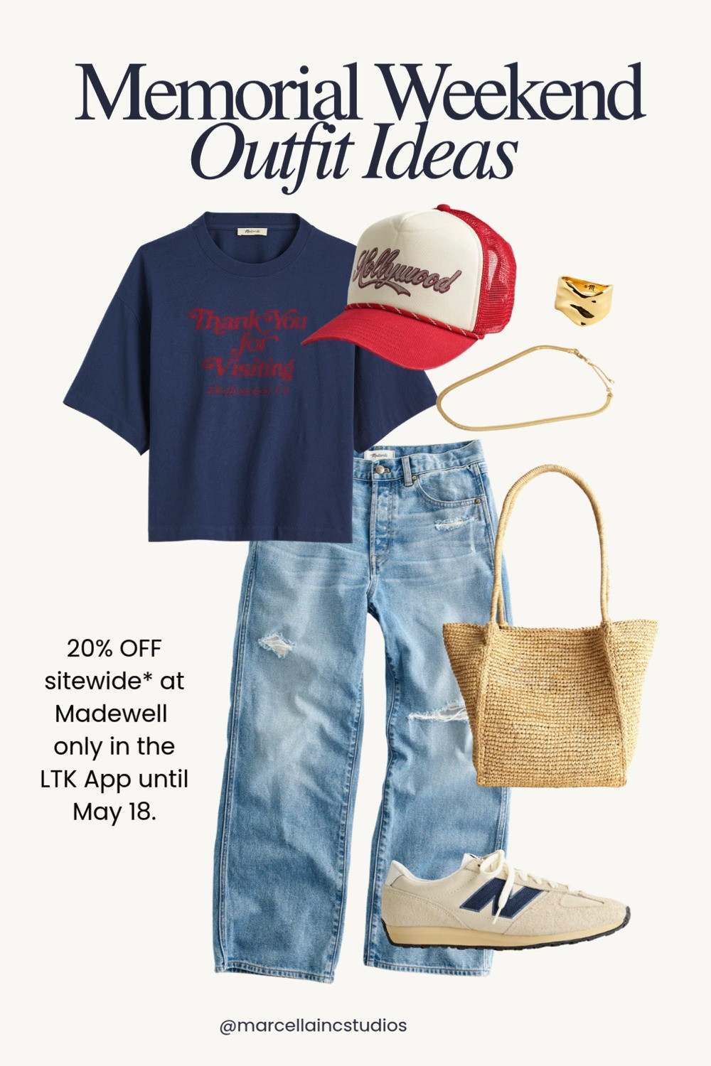 Madewell LTK Exclusive Sale Event!✨
Get 20% OFF with code LTK20 sitewide at Madewell, but only inside the LTK App until May 18th! Recreating the perfect Memorial Day Weekend outfit with this navy Madewell graphics tee, the gorgeous red bandana wrap midi skirt, and classic cream New Balance sneakers. Finished with a straw hat and woven tote to match and picked some NB for a cute sneaker and skirt look. :)

 Code LTK20!

#madewell #memorialdayoutfit #summerbasics #4thofjulyoutfit #weekendstyle

 

Comment SHOP below to receive a DM with the link to this post on my LTK ⬇ https://liketk.it/6dbza

#LTKOver40 #LTKSaleAlert #LTKxMadewell