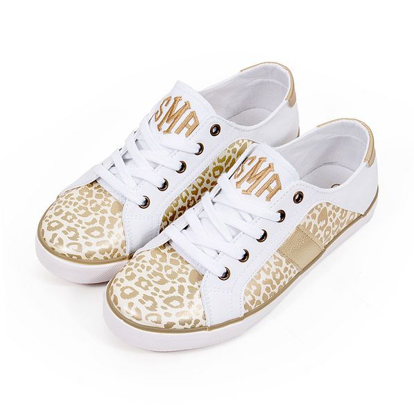 Monogrammed Metallic Leopard Sneakers | Marleylilly