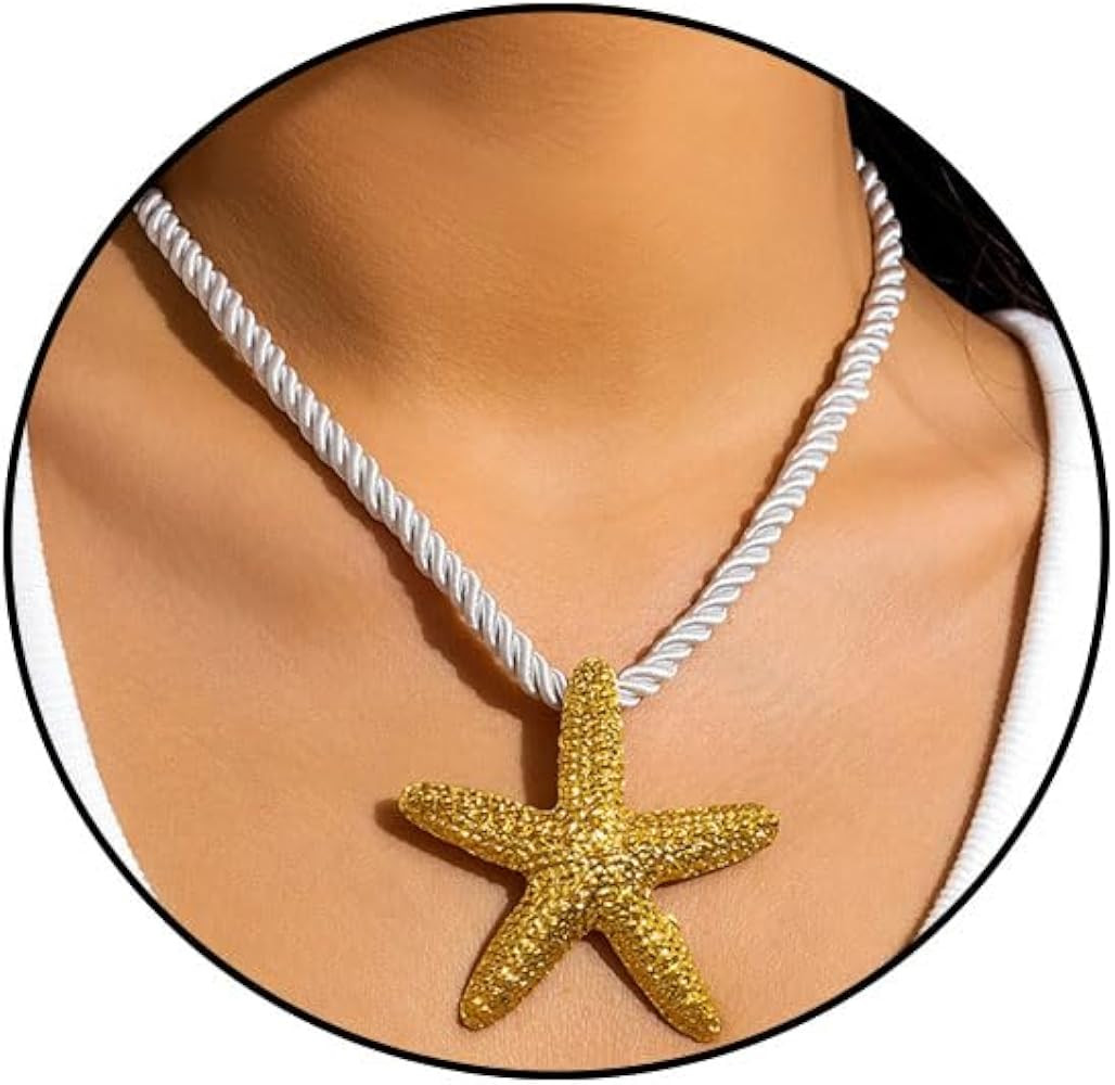 Starfish Necklace for Women Gold Starfish Necklace Silver Starfish Necklace Beach Choker Necklace | Amazon (US)