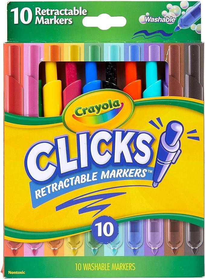 Crayola Clicks Washable Markers with Retractable Tips, School Supplies, Art Markers, 10 Count. | Amazon (US)