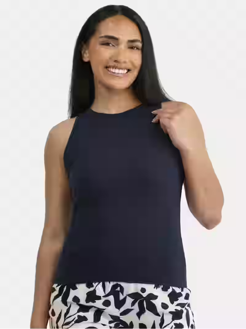 Time and Tru Women's High Neck Ribbed Tank Top, Sizes XS-XXXL | Walmart (US)