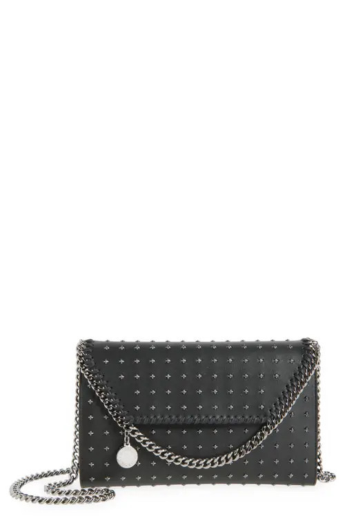 Stella McCartney Falabella Rock Edition NY Faux Leather Wallet on a Chain in Black at Nordstrom | Nordstrom
