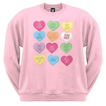 Anti-Love Candy Hearts Crewneck Sweatshirt - Medium | Walmart (US)
