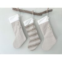 Christmas Stocking Coastal At The Beach Starfish Personalized | Etsy (US)