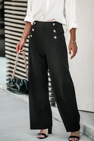 Hit Play Double-Breasted Wide Leg Trouser Pants | Cupshe US