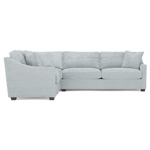 Avery Pale Blue Corner Sectional - Right End - 111" | Kathy Kuo Home