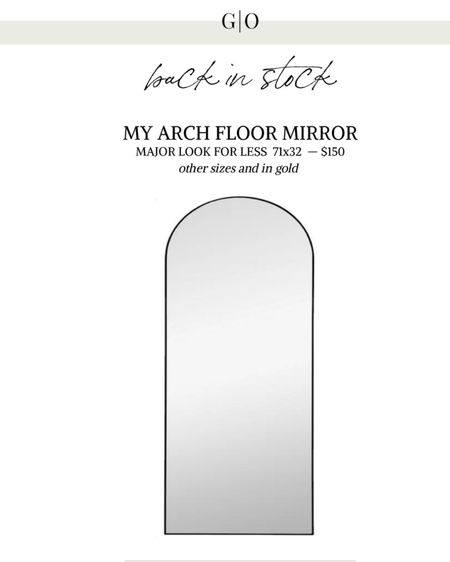 My arch floor mirror in my office is back in stock! Major look for less 71x32 $150! Such an amazing deal the glass isn’t distorted and beautiful frame. Also in gold!

#LTKsalealert #LTKhome #LTKFind