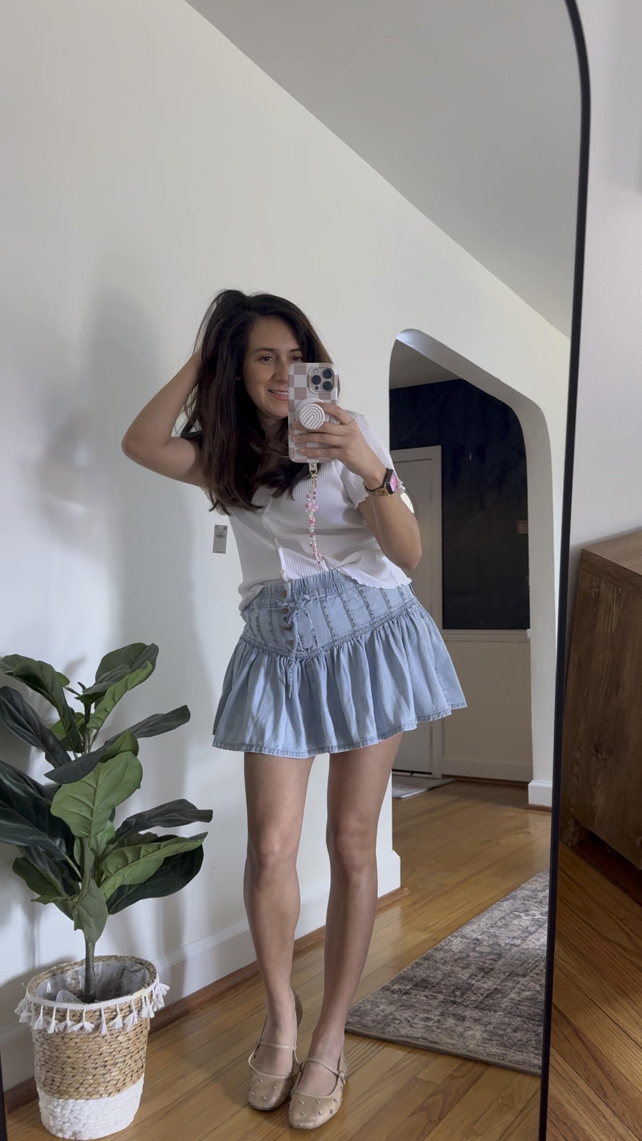 New items to share!! I am loving this cute skirt for spring/ summer! Its by Free People and its has a western vibes.🤠top with from old Navy with lettuce edge details 

#LTKStyleTip #LTKSeasonal #LTKWatchNow