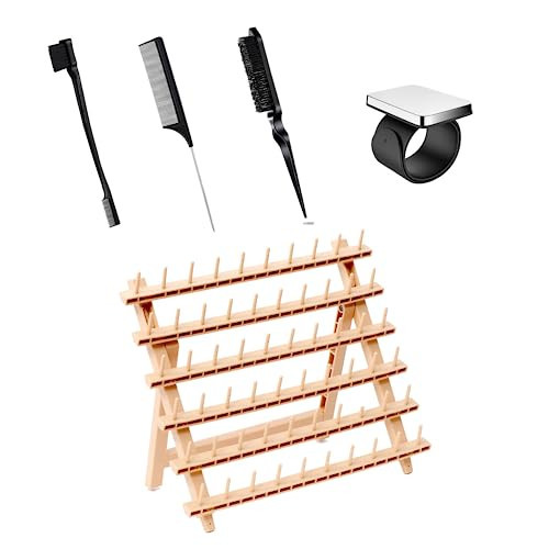 Laflare Braiding Rack for Hair with Comb set & Braid Gel Wristband & Hair Rack (Hair Extension Holder with 60 Pegs,) with Hair Braiding Accessories (PPCOM2) | Amazon (US)