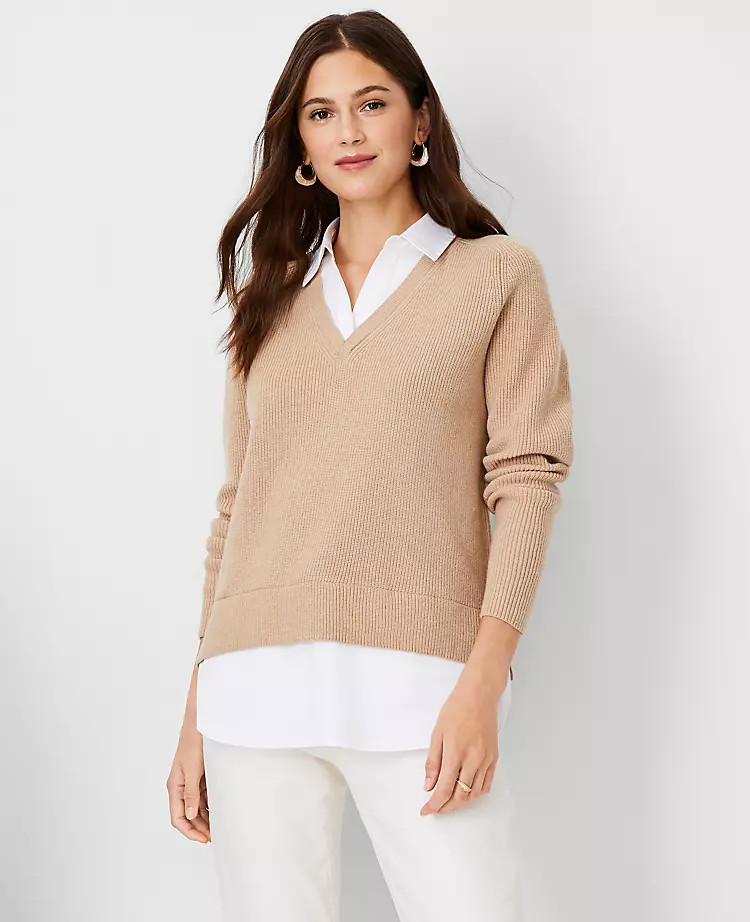 Layered Mixed Media Top | Ann Taylor (US)