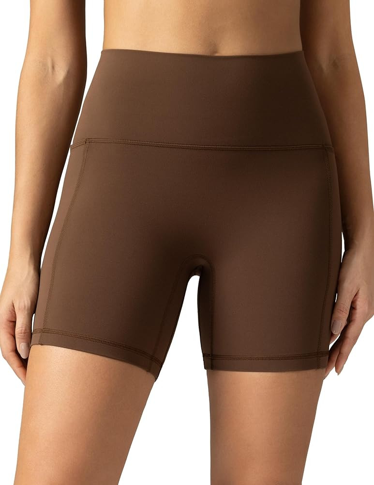 Colorfulkoala Dreamlux No Front Seam High Waist Biker Shorts with Pockets for Women 6" Inseam Tum... | Amazon (US)