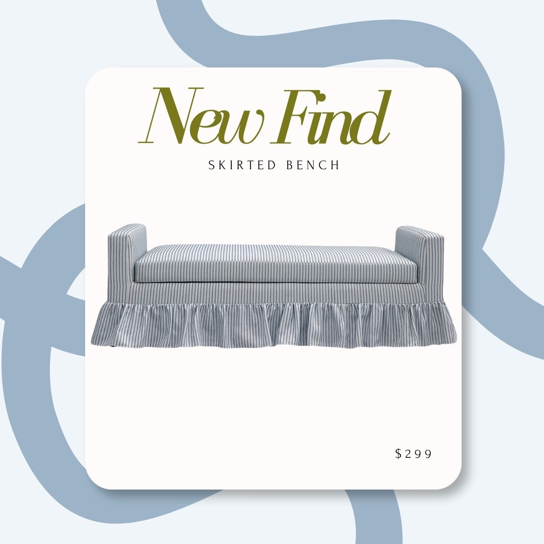 Skirted bench in blue and white stripe! Looks like Serena and Lily without the price tag
