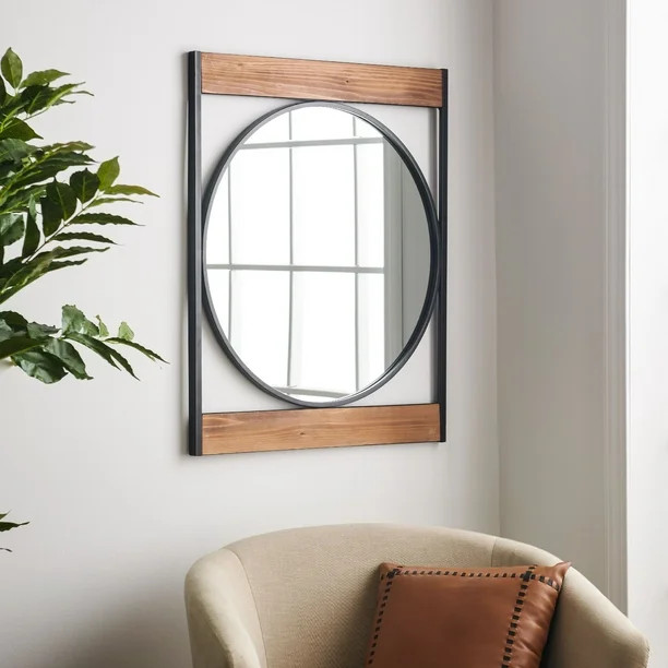 Style Craft Modern Industrial Metal Wall Mirror - Walmart.com | Walmart (US)