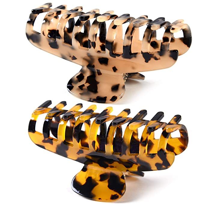 Fsmiling Big Claw Clips For Long Hair,Celluloid Leopard Print Large Hair Clips For Thick Hair,3.8... | Amazon (US)
