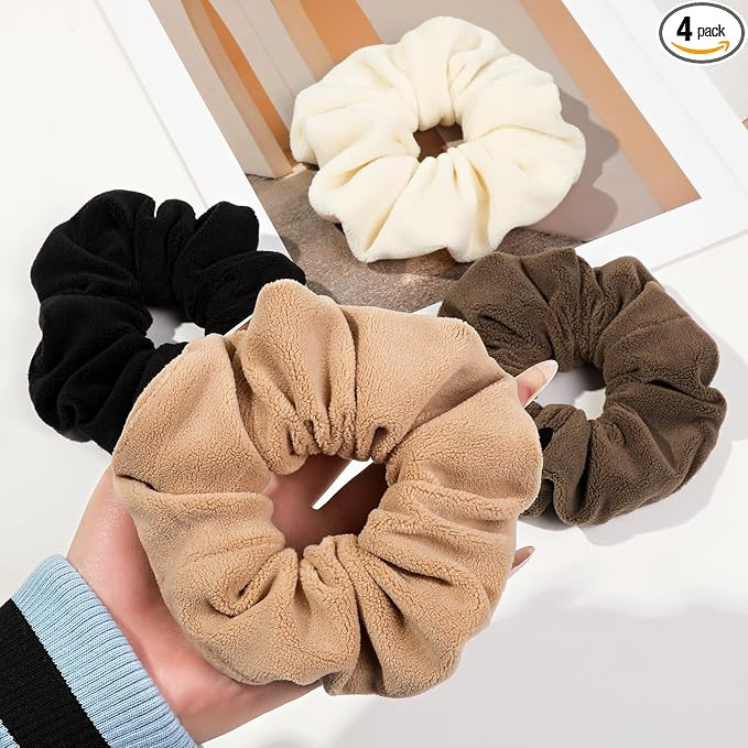 Large Scrunchies for Women's Hair Velvet Extra Big Scrunchie Both for Thick Hair or Thin Hair Cur... | Amazon (US)