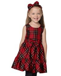 Toddler Girls Matching Family Plaid Tiered Dress - classicred | The Children's Place