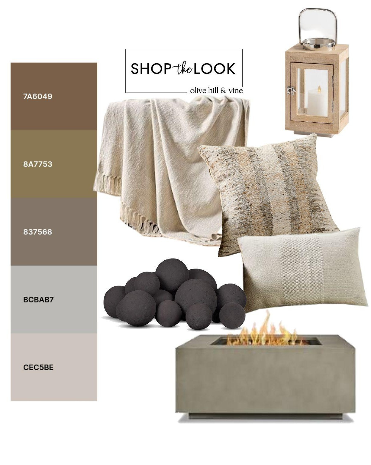 Layered neutrals meet warm textures for an effortless outdoor hangout. Soft throws, woven pillows, and a sculptural fire feature keep things grounded, while wood accents and candlelight add that relaxed, evening-ready glow.

#LTKHome