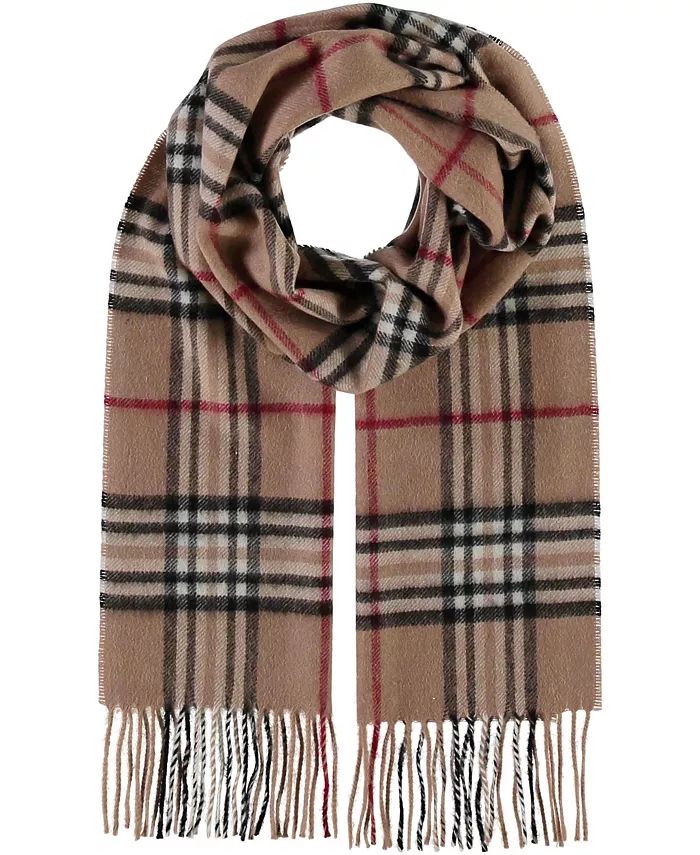 FRAAS Women's Cashmere Classic Plaid Scarf with Fringe & Reviews - Macy's | Macys (US)