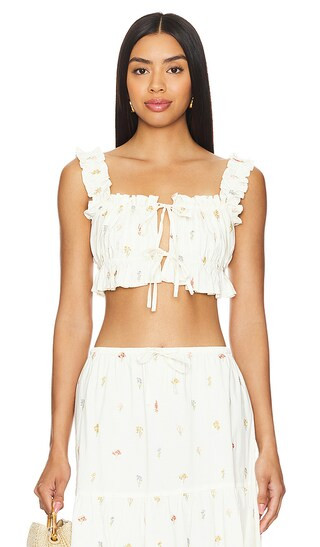 Double Tie Top in Antique White Multi | Revolve Clothing (Global)