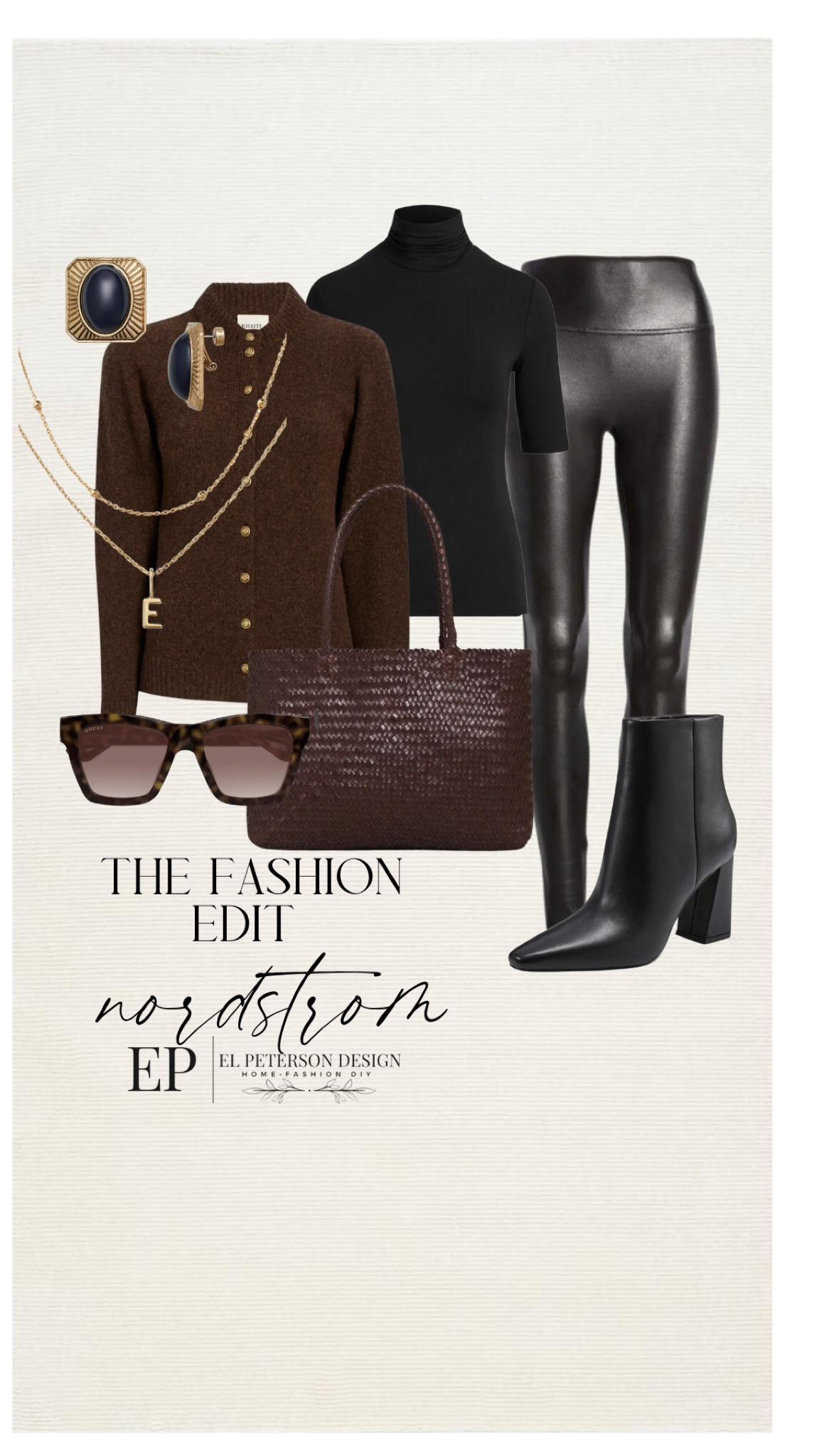 Spanx
Cardigan
Turtle neck
Necklace
Earrings
Sunglasses
Purse
Booties 

#LTKStyleTip