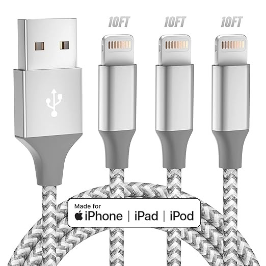 iPhone Charger [Apple MFi Certified] 3pack 10FT Long Lightning Cable Fast Charging High Speed Dat... | Amazon (US)