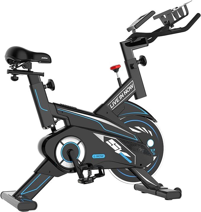 pooboo Indoor Cycling Bike, Exercise Bike Magnetic Resistance Stationary Bike Belt Drive with Tab... | Amazon (US)