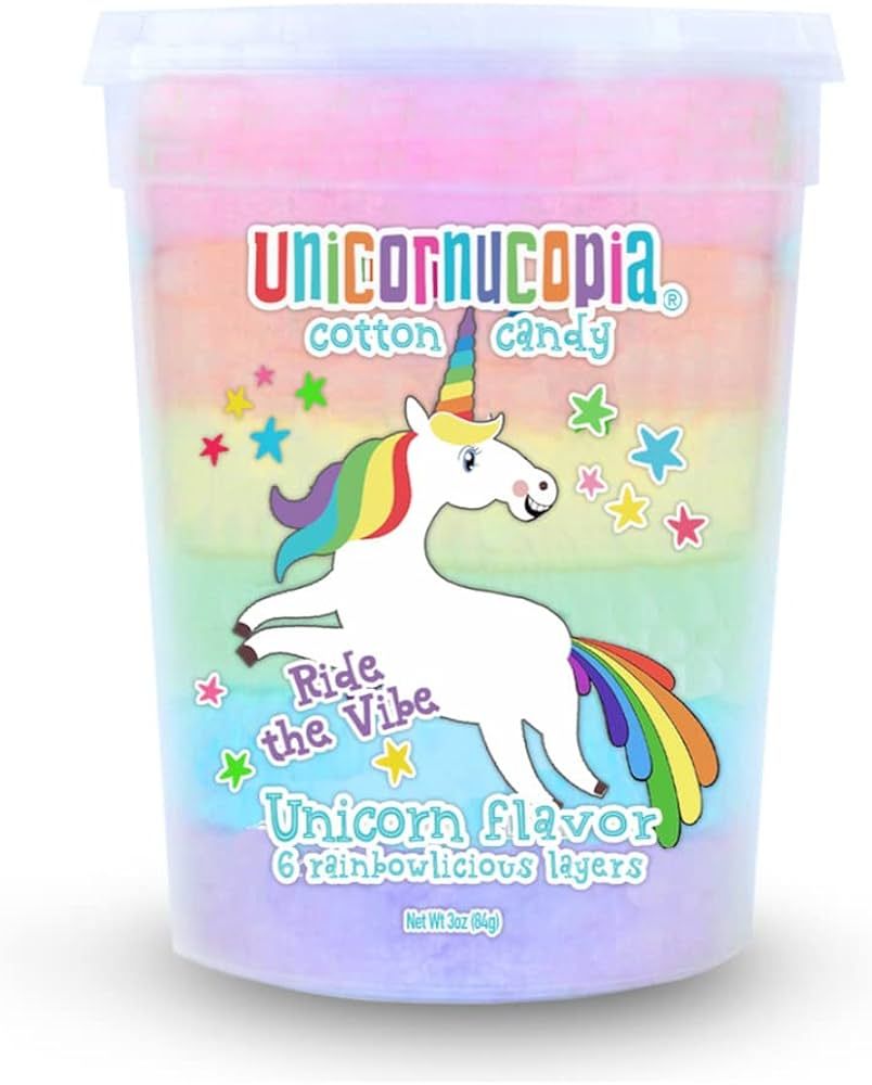 Unicornucopia Cotton Candy 3oz - 6 Flavor Rainbow Cotton Candy - Unicorn Birthday Party Favors Ca... | Amazon (US)