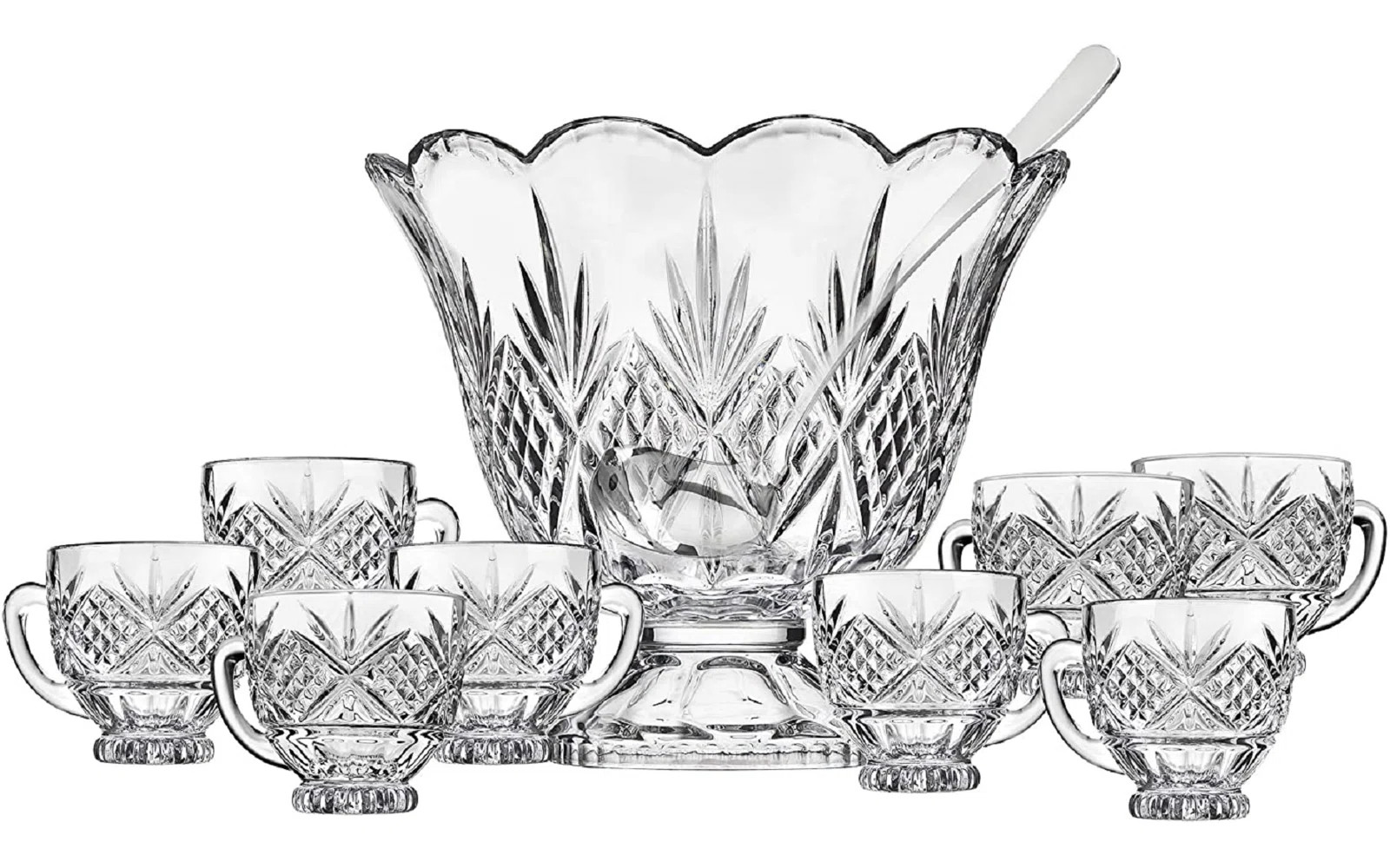 Dublin Crystal 10 Piece Punch Bowl & Punch Glass Set | Wayfair North America