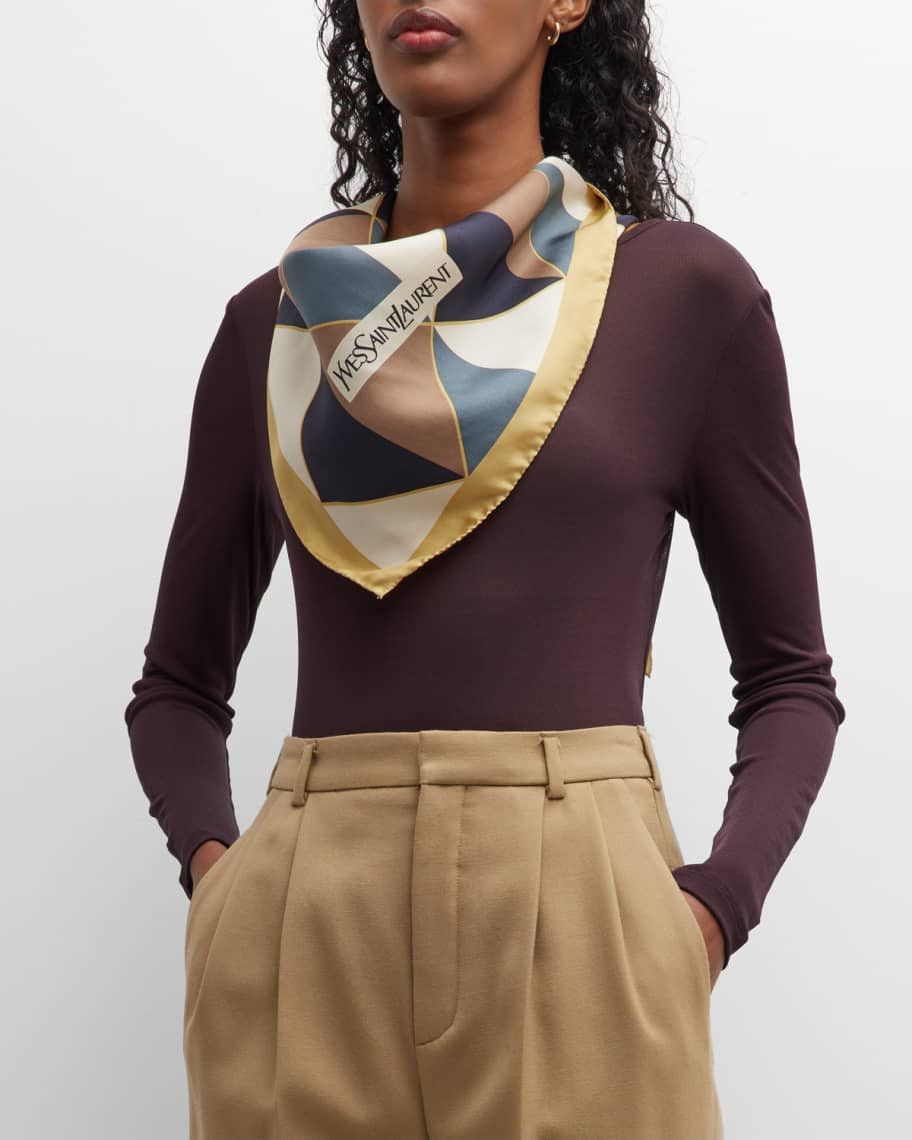 Saint Laurent YSL Harlequin Square Scarf | Neiman Marcus
