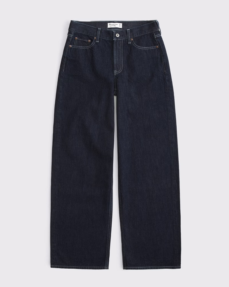Abercrombie & Fitch Women's Low Rise Ultra Loose Jean in Dark Rinse - Size 30 SHORT | Abercrombie & Fitch (US)